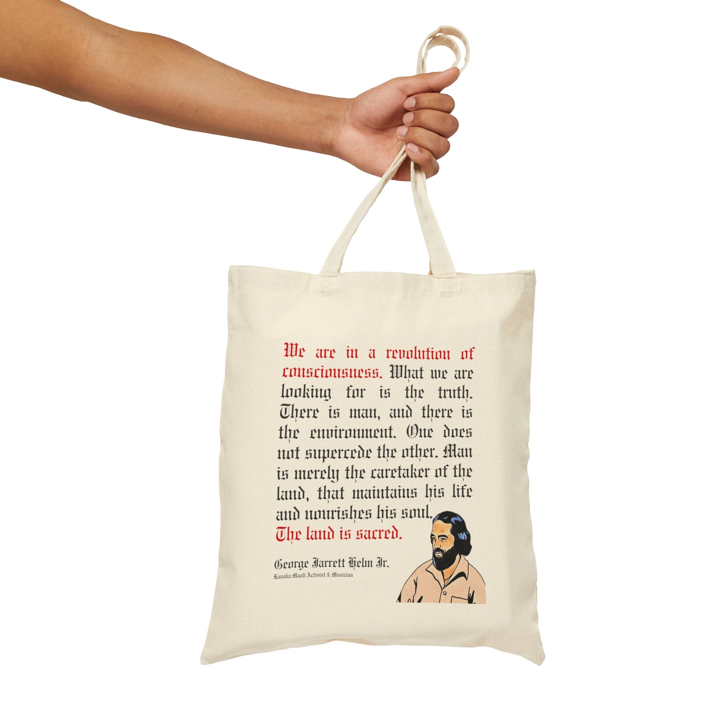 'Revolution of Consciousness' - George Helm Hawaiian Soul Canvas Tote