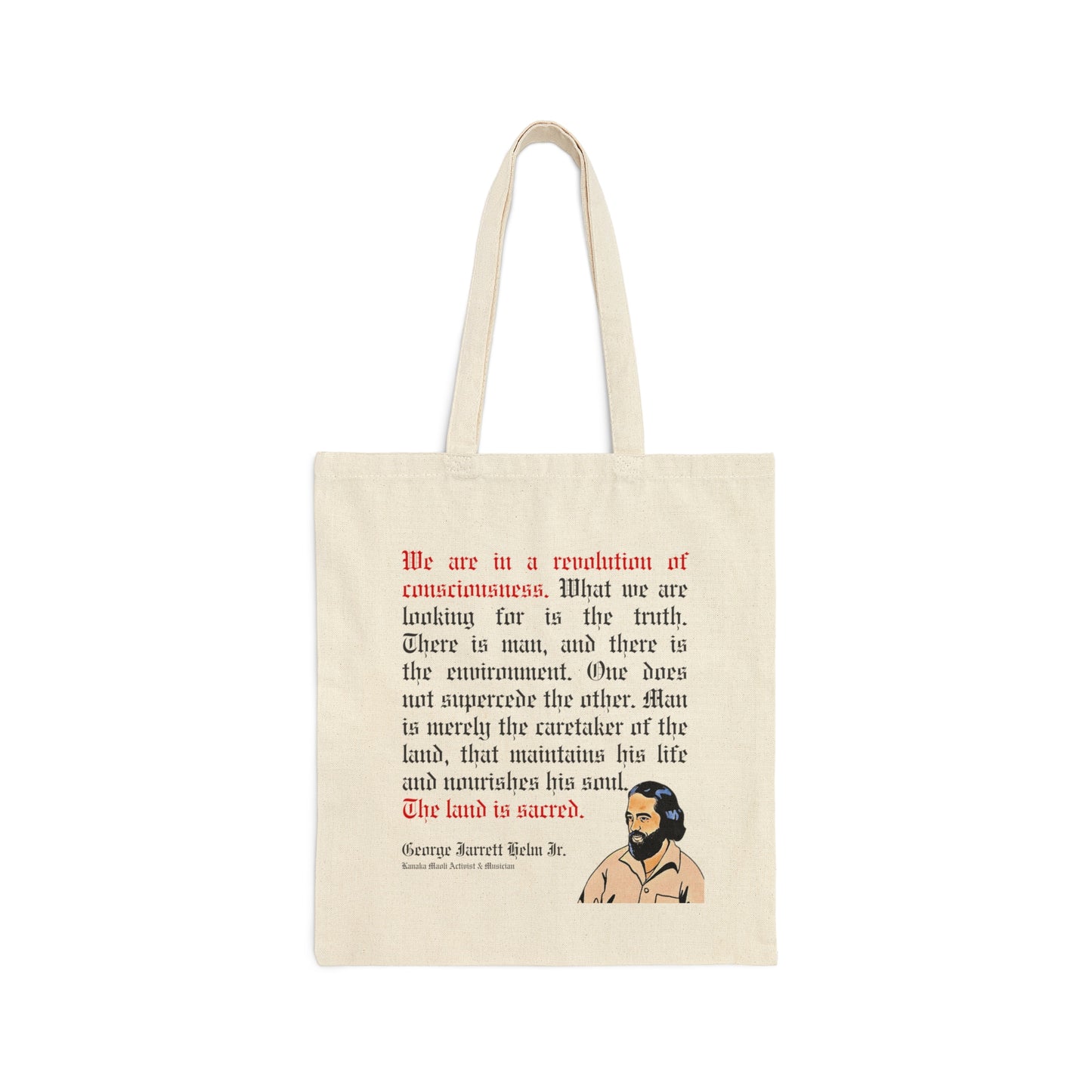 'Revolution of Consciousness' - George Helm Hawaiian Soul Canvas Tote