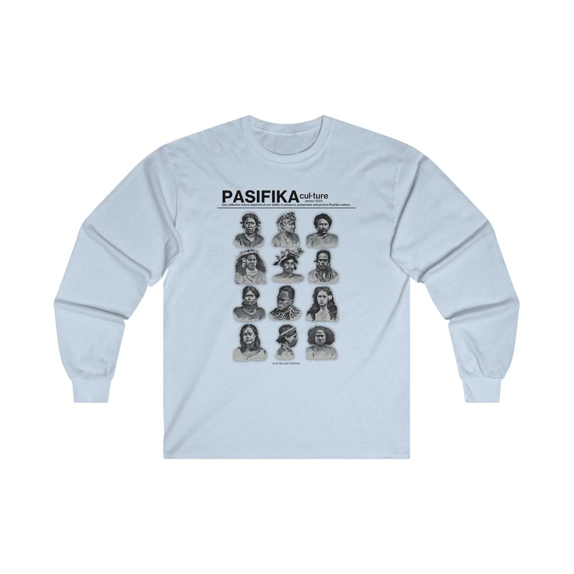 Pasifika Culture Series: 001 Faces of Pasifika Long Sleeve Tee-Heliaki