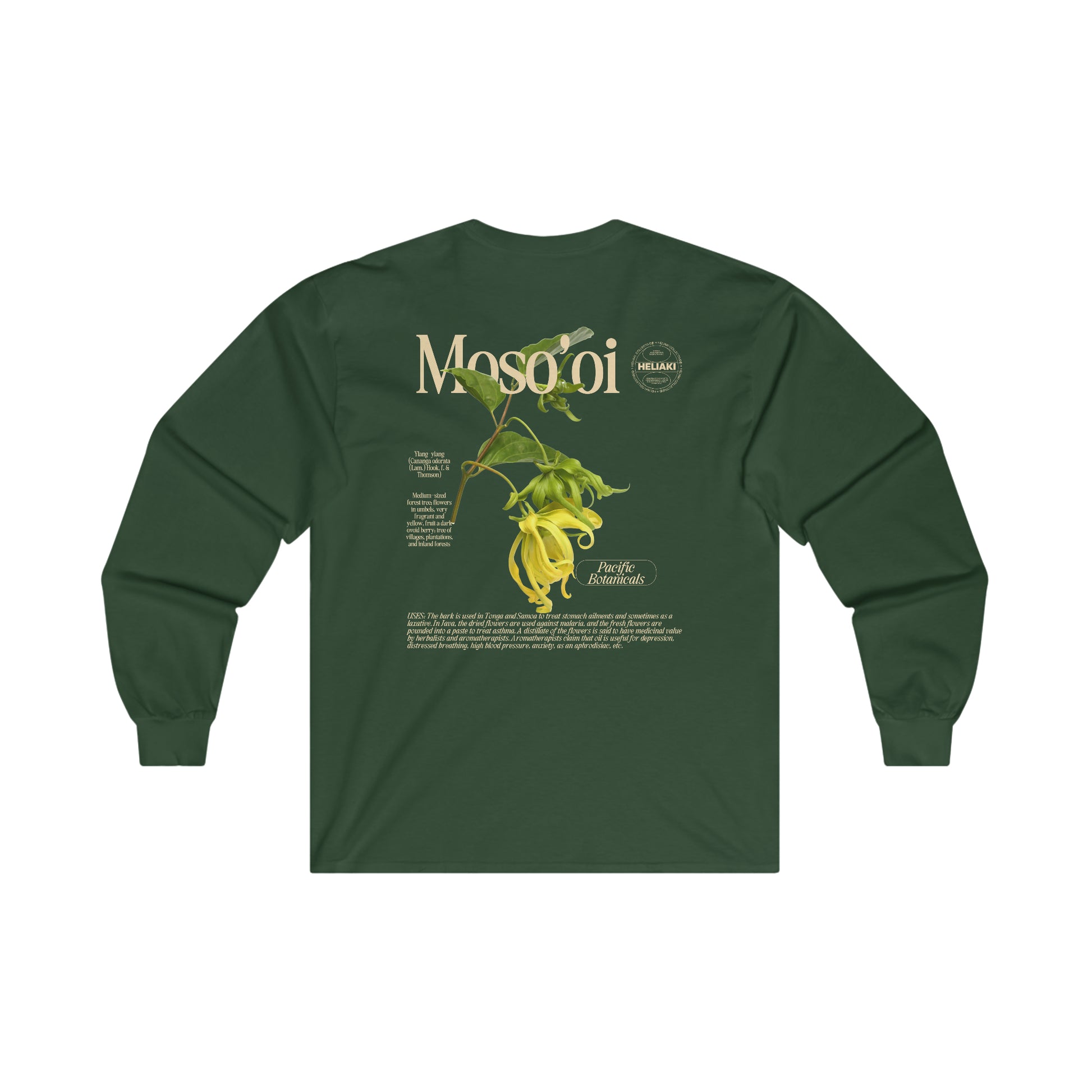 Pacific Botanicals: Moso'oi (YlangYlang) Long Sleeve Tee-Heliaki