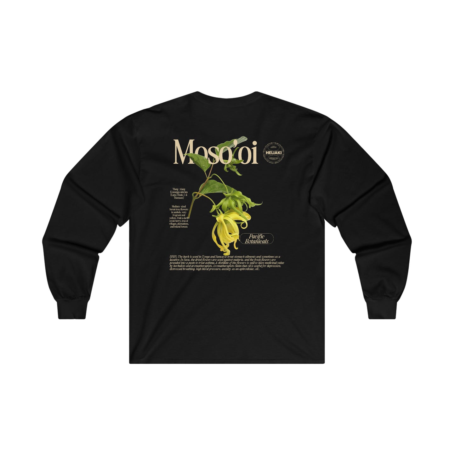 Pacific Botanicals: Moso'oi (YlangYlang) Long Sleeve Tee-Heliaki