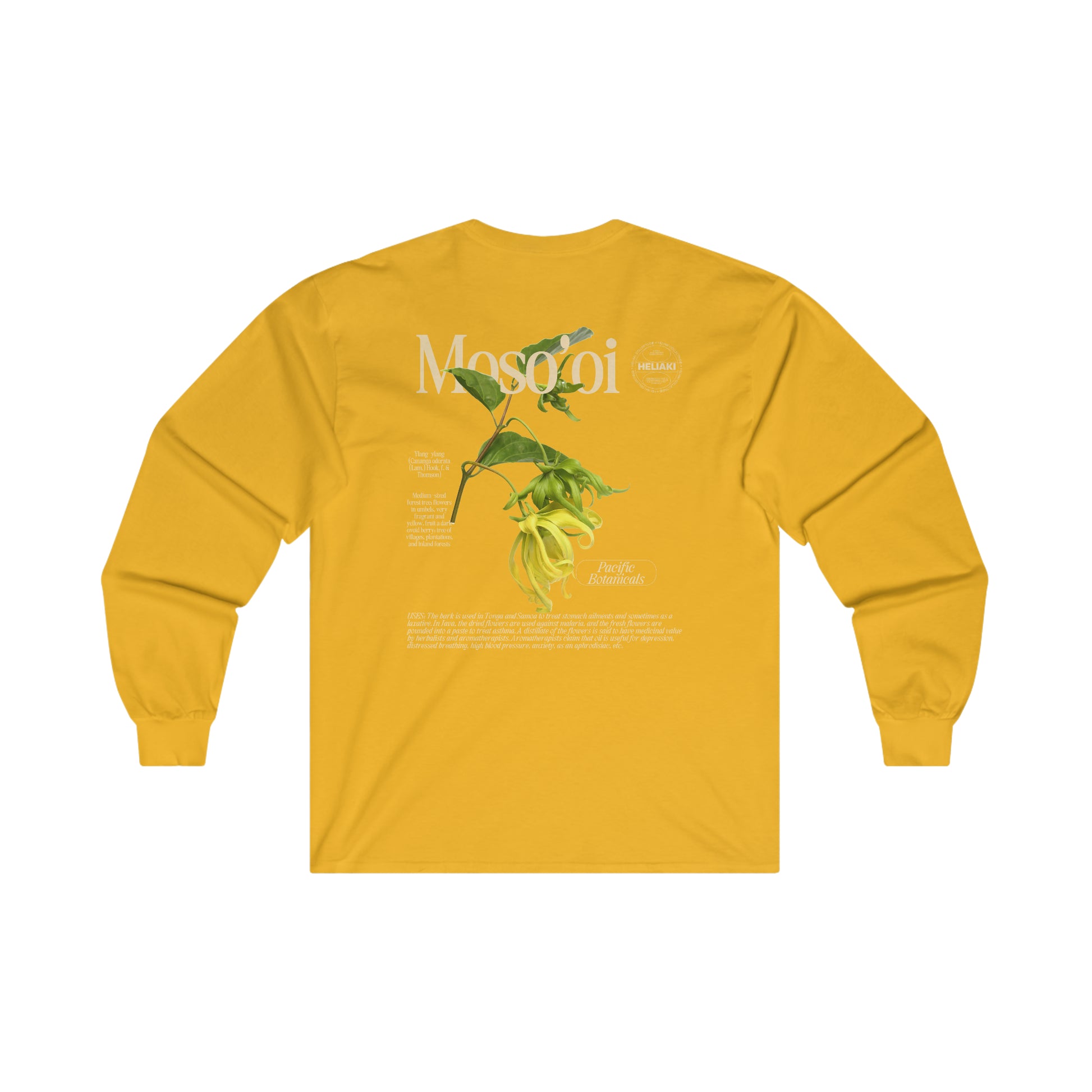 Pacific Botanicals: Moso'oi (YlangYlang) Long Sleeve Tee-Heliaki