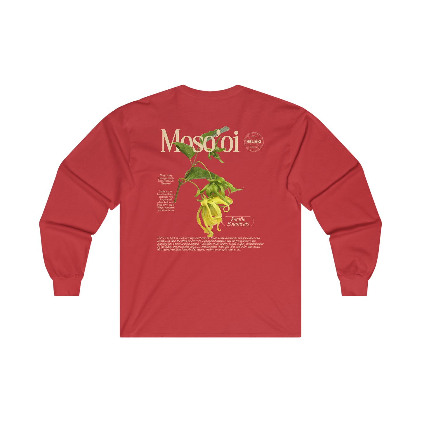 Pacific Botanicals: Moso'oi (YlangYlang) Long Sleeve Tee-Heliaki