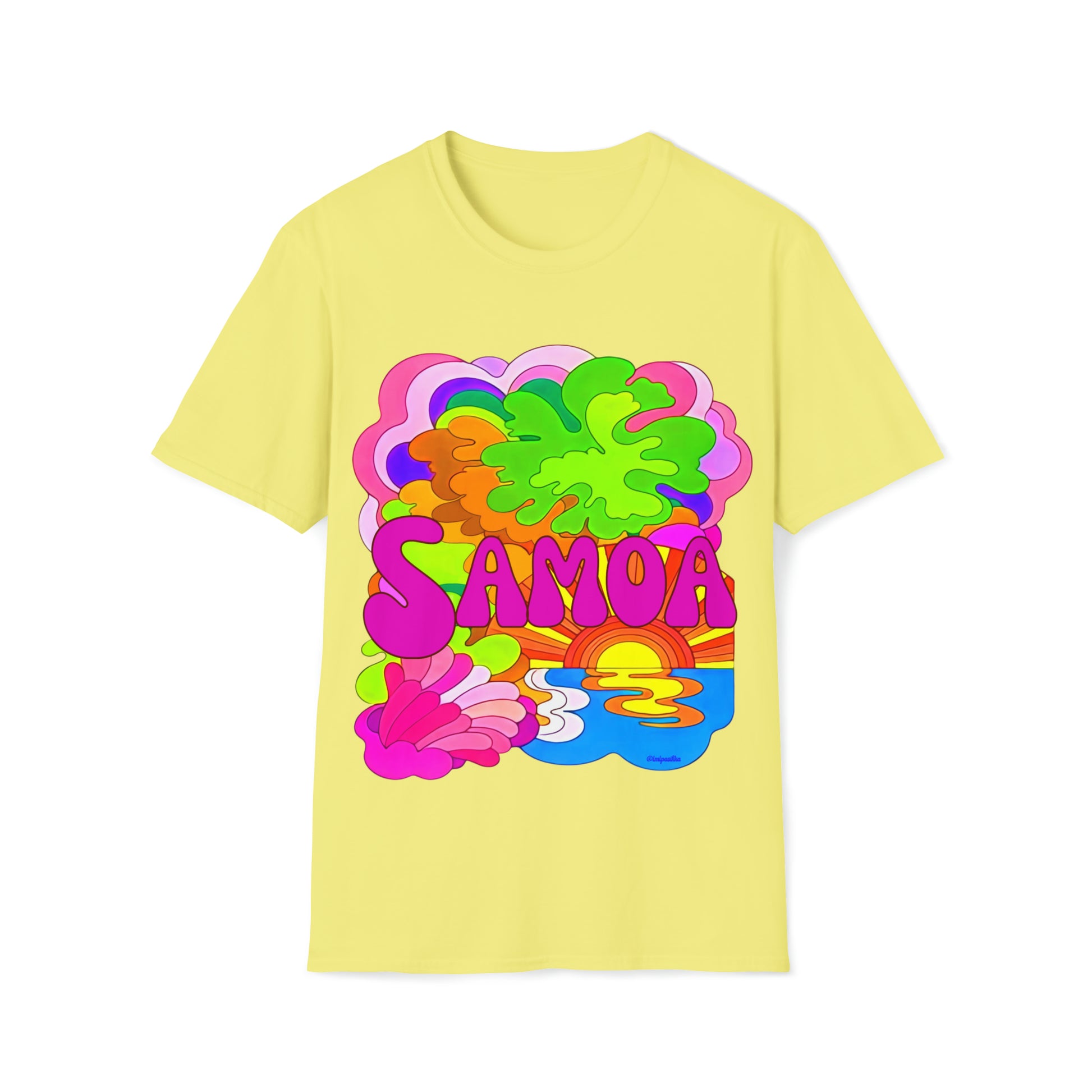 70s Samoa Graphic Tee Psychedelic Shirt Samoan Hippie Vintage Groovy Colorful Aesthetic Art Shirt 70s Inspired-Heliaki
