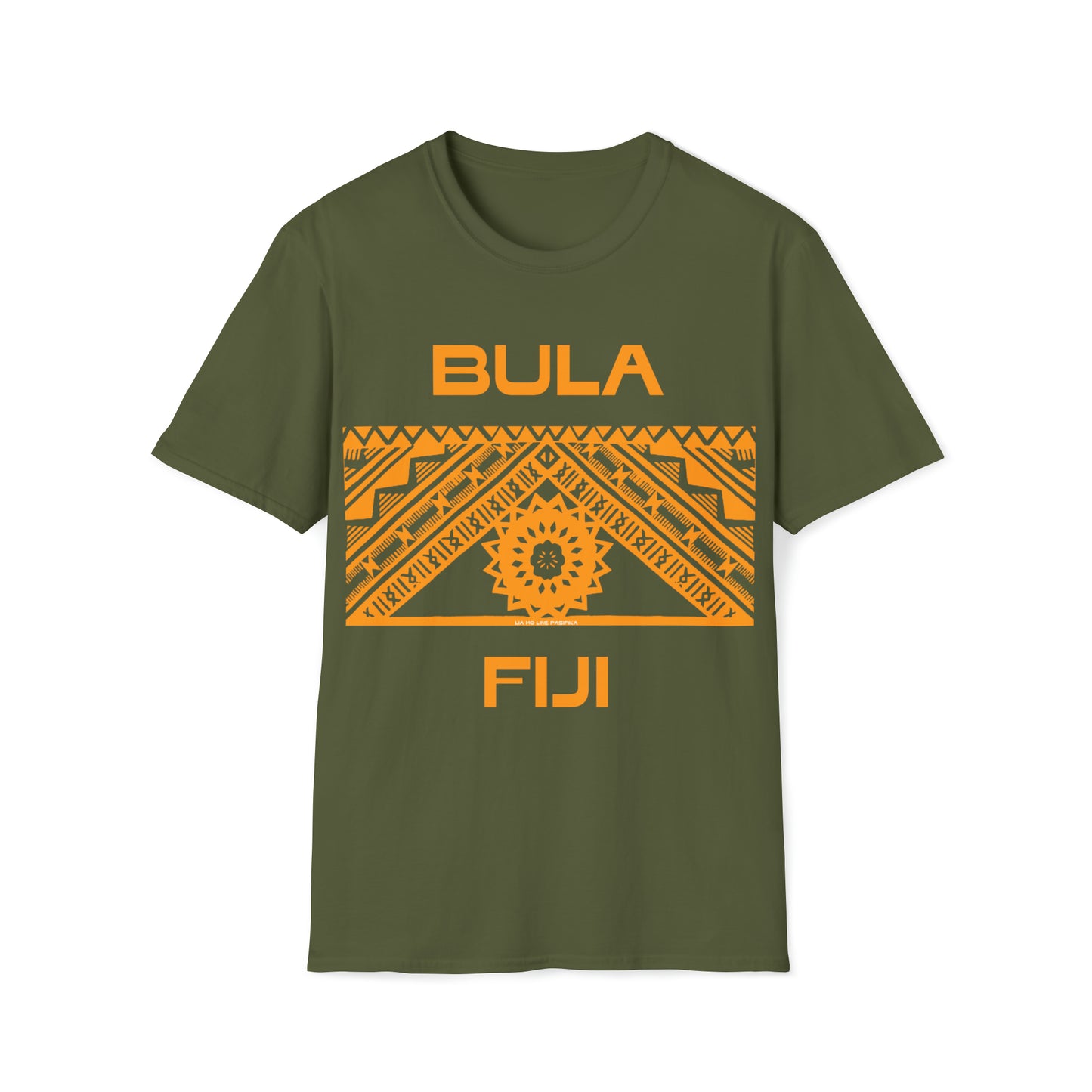 Bula Fiji Masi Print Vintage 1970's Inspired Pasifika AAPI Tee-Heliaki