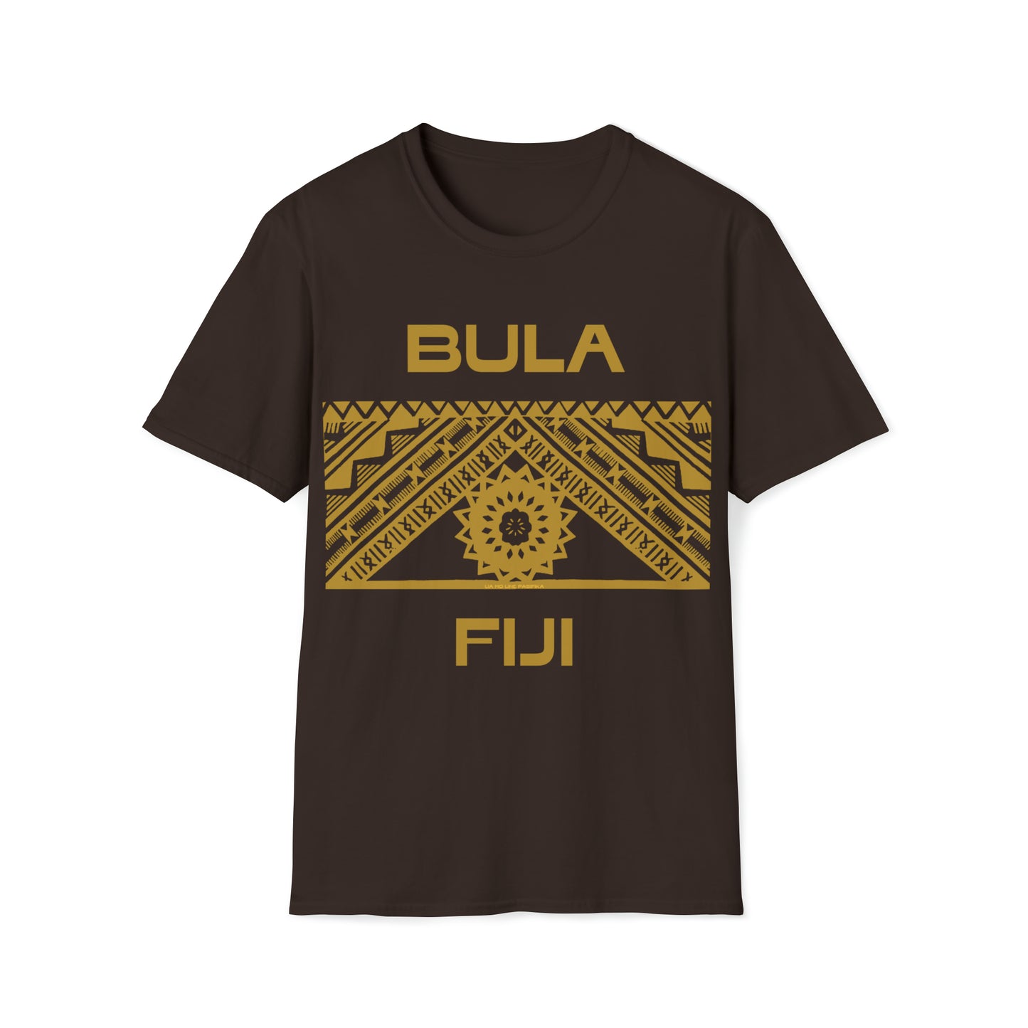 Bula Fiji Masi Print Vintage 1970's Inspired Pasifika AAPI Tee-Heliaki