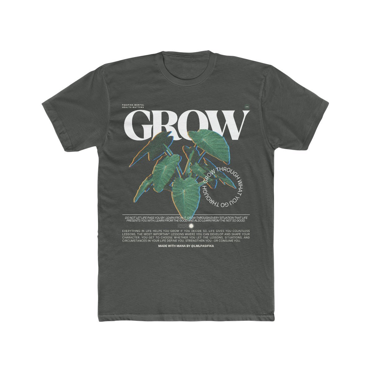 Pasifika Mental Health Matters- Grow- Crew Tee-Heliaki