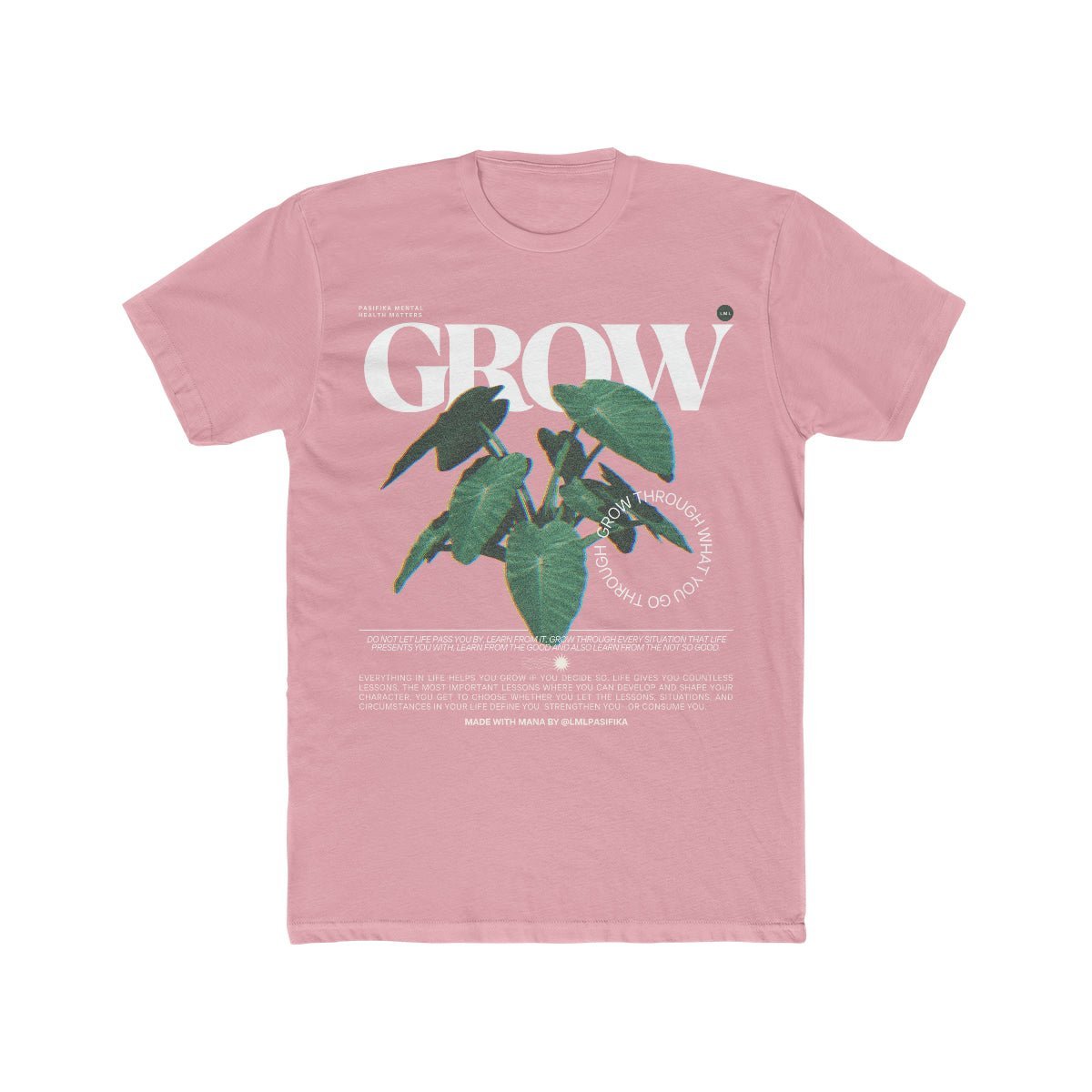 Pasifika Mental Health Matters- Grow- Crew Tee-Heliaki