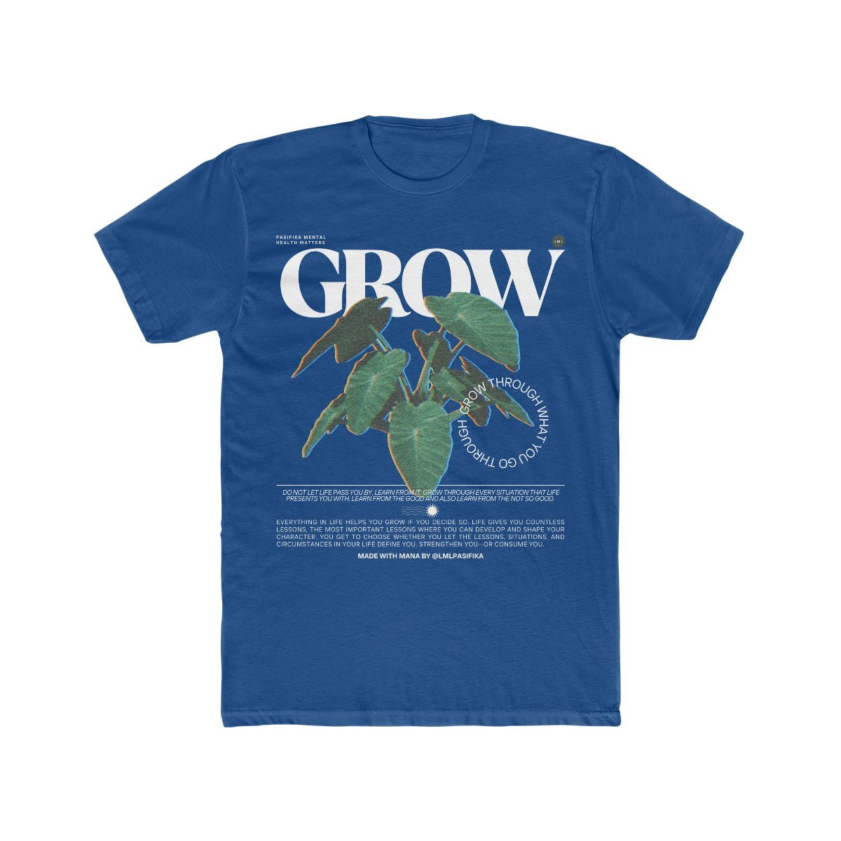 Pasifika Mental Health Matters- Grow- Crew Tee-Heliaki